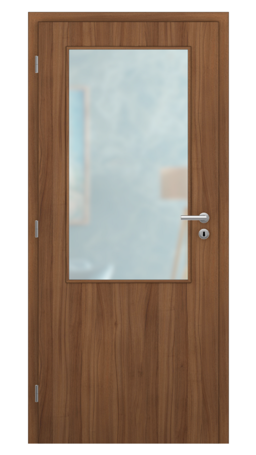 DPO - Požiarne odolné / DPOC S2 - požiárné presklené 2/3 / CPL - orech / Satinato pieskované protipožiarne