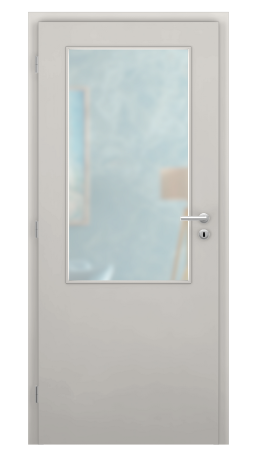 DPO - Požiarne odolné / DPOC S2 - požiárné presklené 2/3 / CPL - sivá / Satinato pieskované protipožiarne