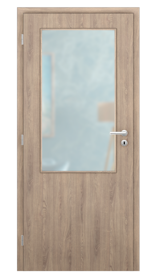 DPO - Požiarne odolné / DPOC S2 - požiárné presklené 2/3 / CPL - dub royal / Satinato pieskované protipožiarne