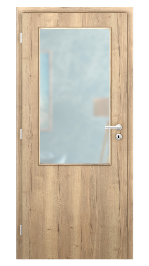 DPO - Požiarne odolné / DPOC S2 - požiárné presklené 2/3 / CPL SOLO 3D - dub halifax / Satinato pieskované protipožiarne