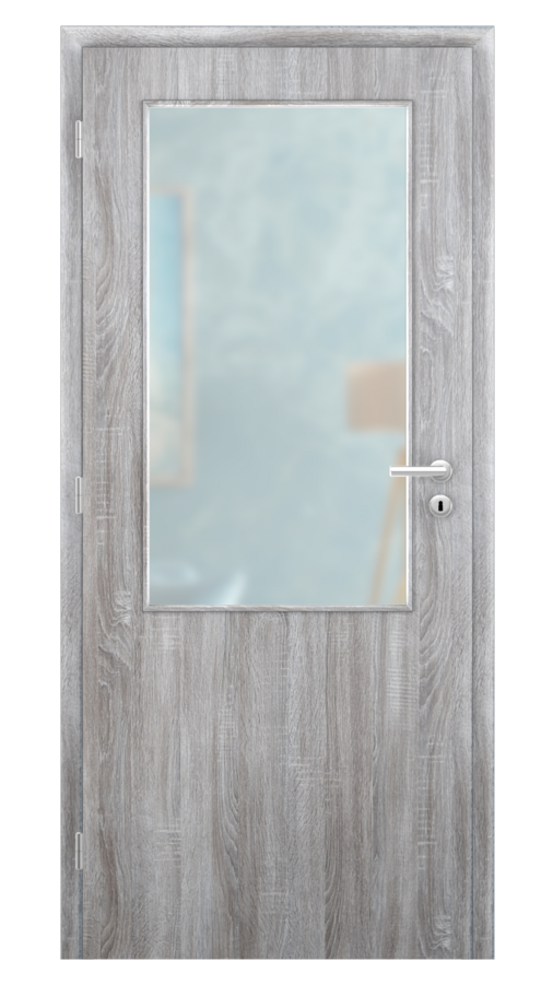 DPO - Požiarne odolné / DPOB S2 - požiarnoodolné presklené dvere / SOLO STRUKTUR - dub archico / Satinato pieskované protipožiarne