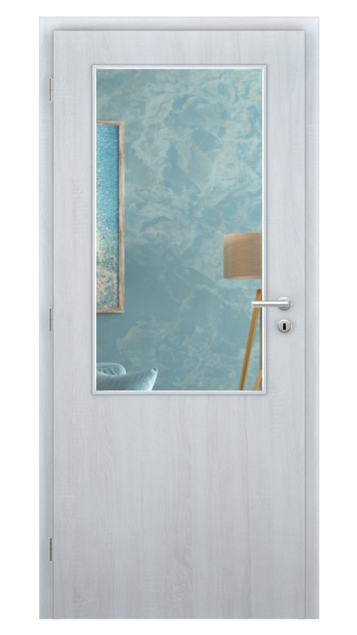 DPO - Požiarne odolné / DPOB S2 - požiarnoodolné presklené dvere / SOLO STRUKTUR - andorra white  / Float čírý protipožiarny