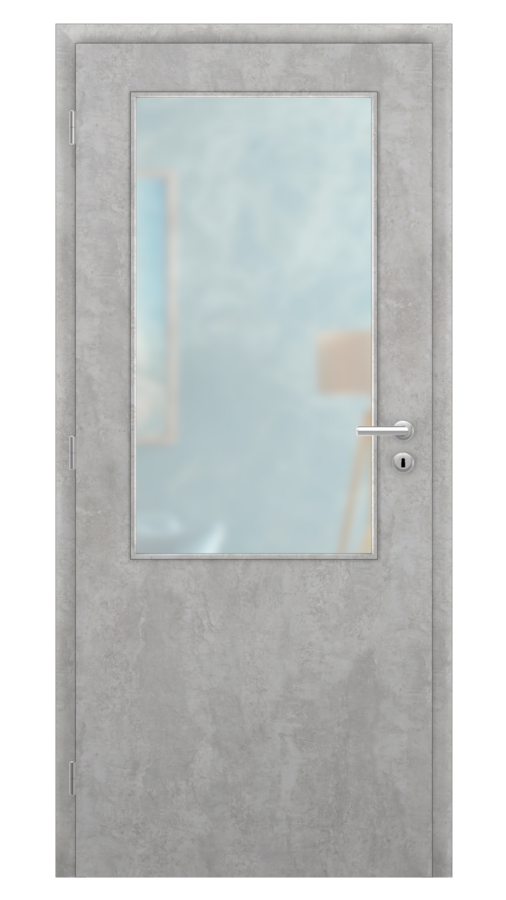 DPO - Požiarne odolné / DPOB S2 - požiarnoodolné presklené dvere / SOLO STRUKTUR - beton / Satinato pieskované protipožiarne
