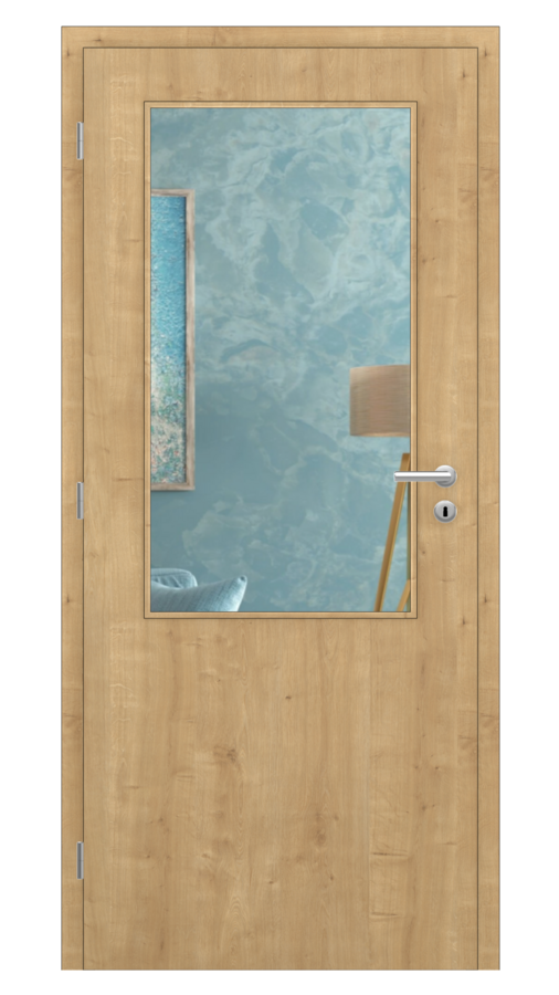 DPO - Požiarne odolné / DPOB S2 - požiarnoodolné presklené dvere / CPL SOLO 3D - dub prírodný / Float čírý protipožiarny