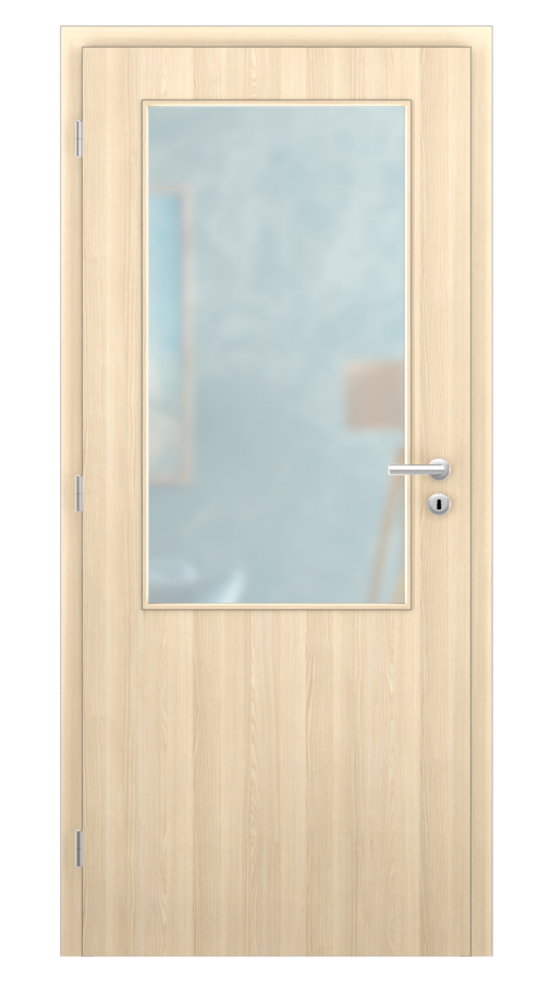 DPO - Požiarne odolné / DPOB S2 - požiarnoodolné presklené dvere / CPL SOLO 3D - dub bielený / Satinato pieskované protipožiarne