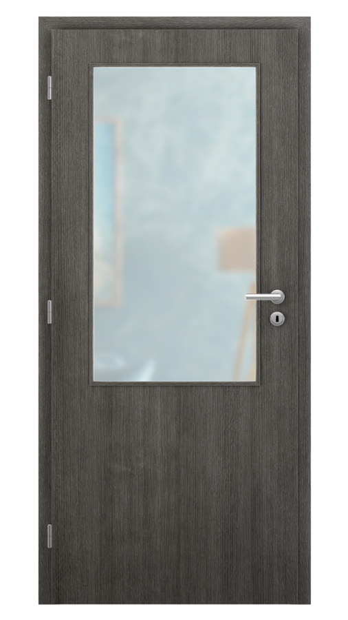 DPO - Požiarne odolné / DPOB S2 - požiarnoodolné presklené dvere / SOLO MATRIX - trento / Satinato pieskované protipožiarne