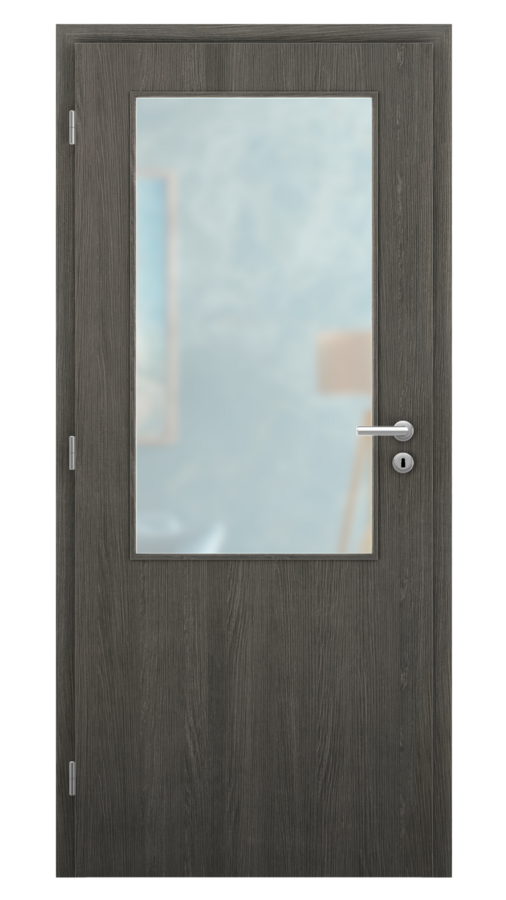 DPO - Požiarne odolné / DPOB S2 - požiarnoodolné presklené dvere / SOLO MATRIX - rimini / Satinato pieskované protipožiarne