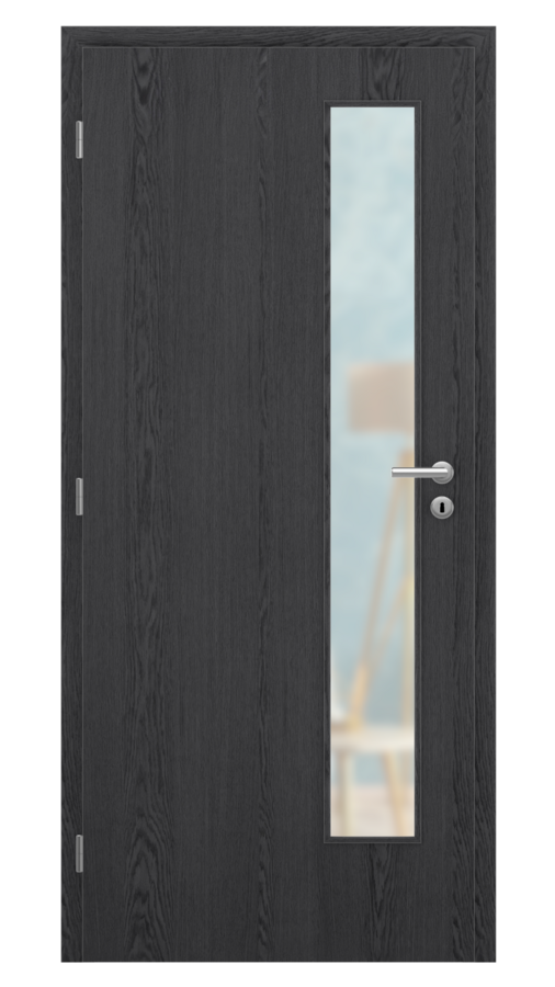DPO - Požiarne odolné / DPOB S5 - požiarnoodolné presklené dvere / SOLO STRUKTUR - dub dark grey / Satinato pieskované protipožiarne