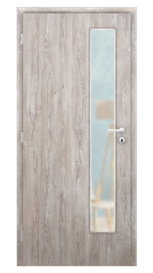 DPO - Požiarne odolné / DPOB S5 - požiarnoodolné presklené dvere / SOLO STRUKTUR - dub alpský / Satinato pieskované protipožiarne