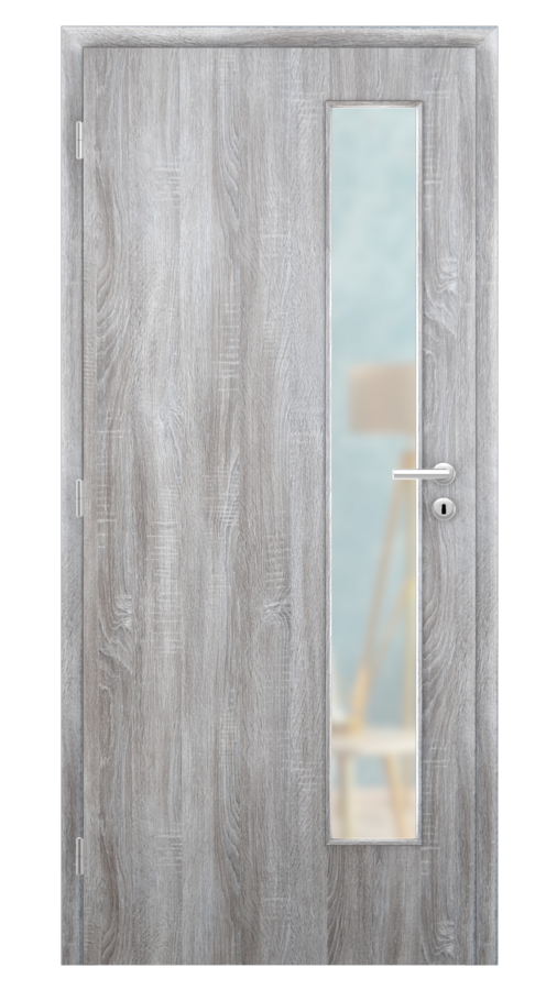 DPO - Požiarne odolné / DPOB S5 - požiarnoodolné presklené dvere / SOLO STRUKTUR - dub archico / Satinato pieskované protipožiarne