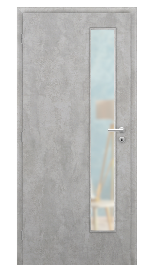 DPO - Požiarne odolné / DPOB S5 - požiarnoodolné presklené dvere / SOLO STRUKTUR - beton / Satinato pieskované protipožiarne