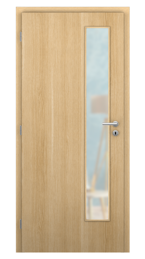 DPO - Požiarne odolné / DPOB S5 - požiarnoodolné presklené dvere / SOLO MATRIX - bergamo pozdĺžne / Satinato pieskované protipožiarne