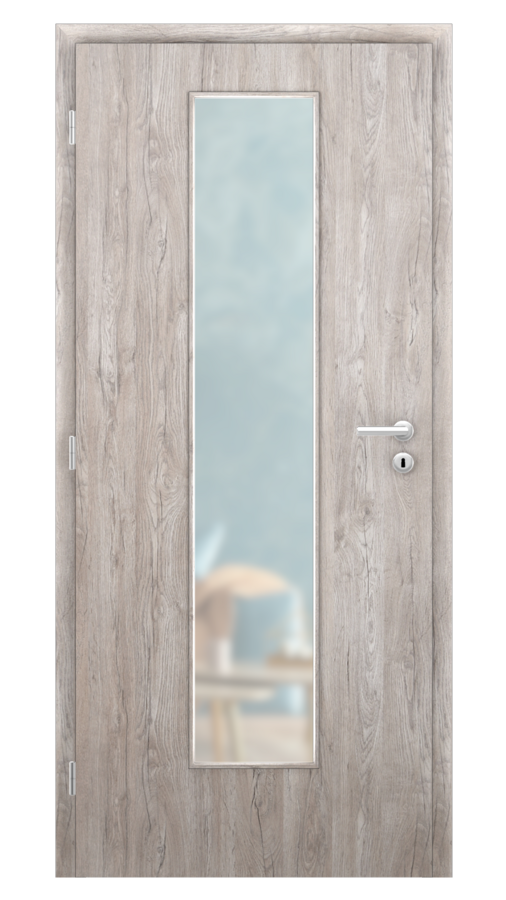 DPO - Požiarne odolné / DPOB S7 - požiarnoodolné presklené dvere / SOLO STRUKTUR - dub alpský / Satinato pieskované protipožiarne