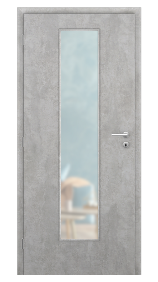 DPO - Požiarne odolné / DPOB S7 - požiarnoodolné presklené dvere / SOLO STRUKTUR - beton / Satinato pieskované protipožiarne