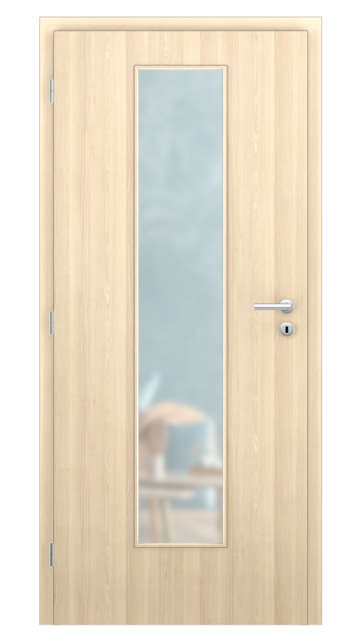 DPO - Požiarne odolné / DPOB S7 - požiarnoodolné presklené dvere / CPL SOLO 3D - dub bielený / Satinato pieskované protipožiarne